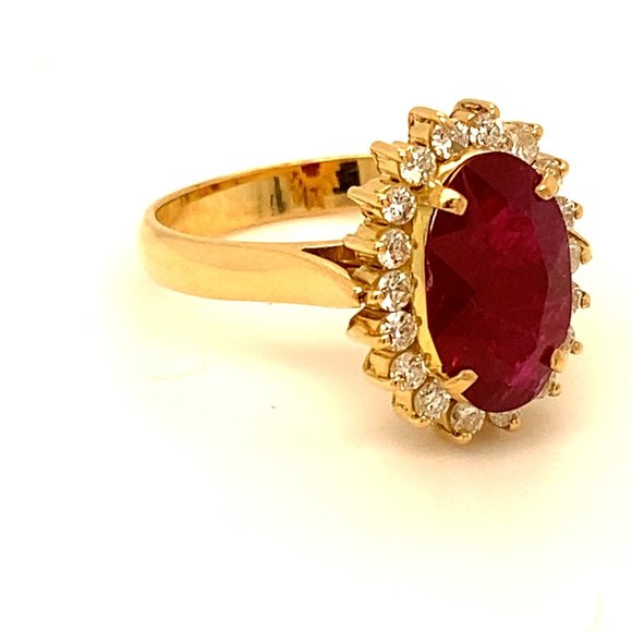GIA Certified Ruby 2.38ct Diamonds Solid 18K Ring - Picture 3 of 9